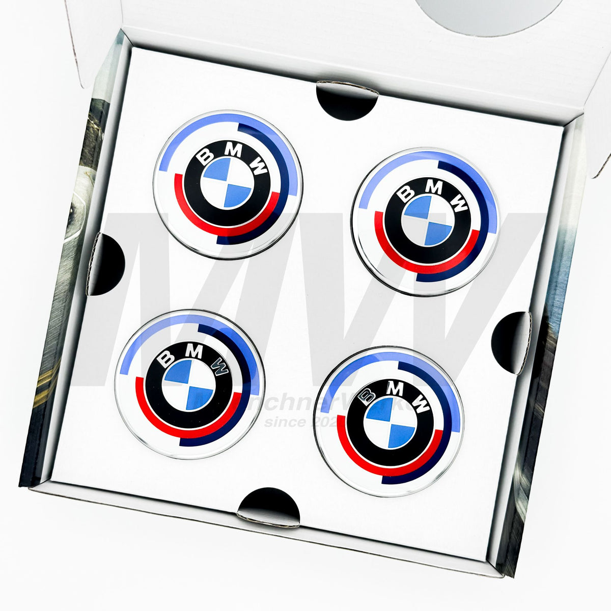 OEM BMW Satz Nabenabdeckungen 50 Jahre M 36125A57484