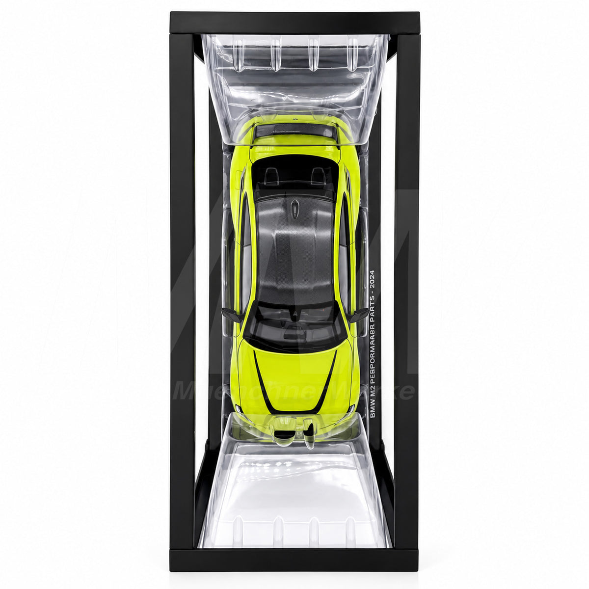 MuenchnerWerke BMW M2 G87 Performance Parts scale replica in yellow, original BMW 1:18 collectible model with genuine BMW product number 80435B6CBE9.