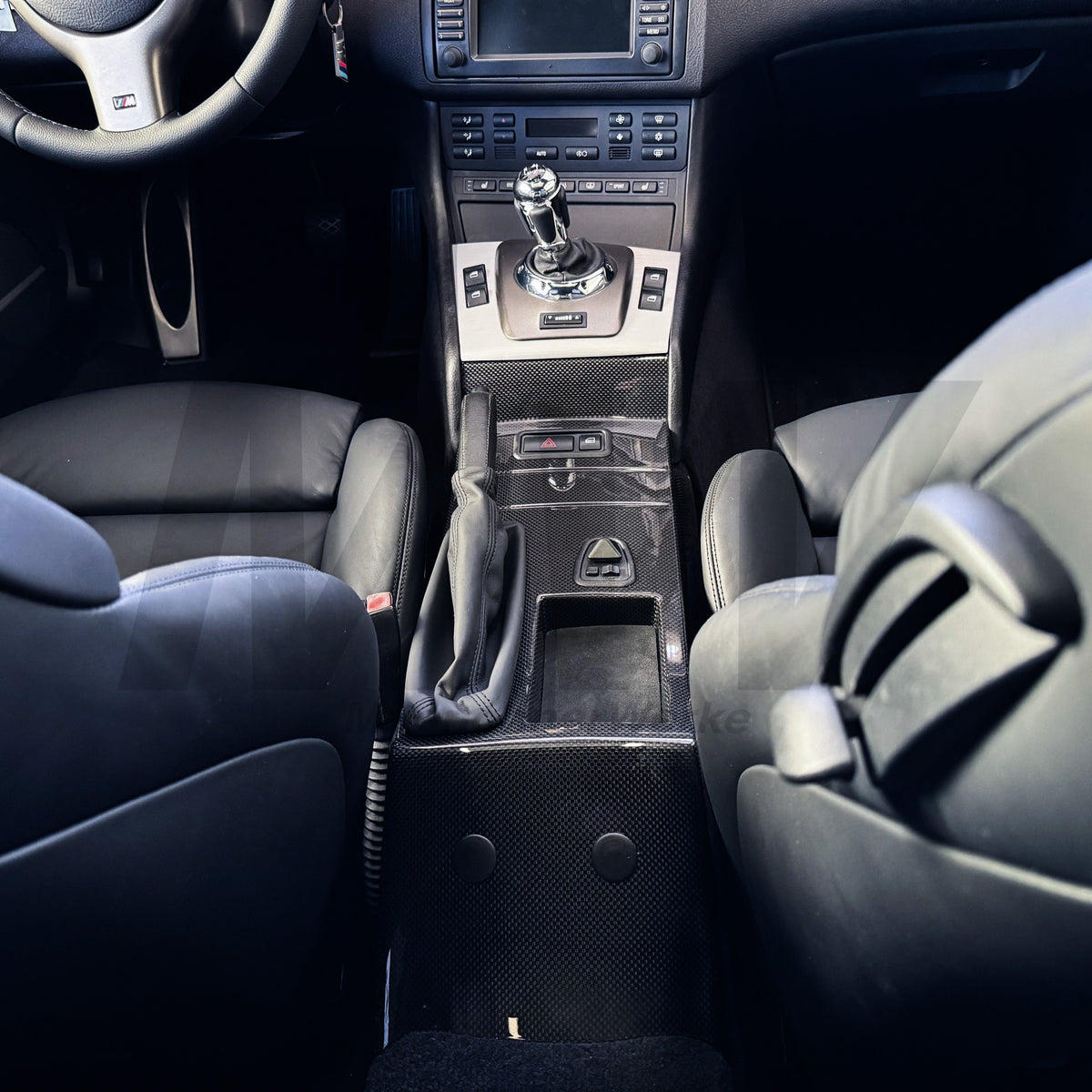 MuenchnerWerke CSL-Mittelkonsolen-Set mit Original BMW E46 M3 CSL Handbremsbalg, Stoffeinlage, Befestigungsset und Verschlussstopfen, passend für BMW E46 Coupé, Cabrio und M3.