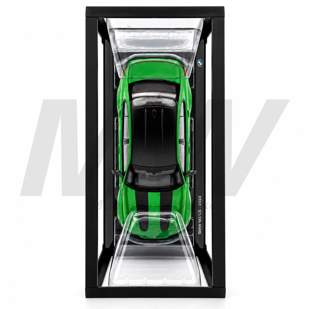 MuenchnerWerke genuine BMW M3 CS G80 miniature in green, an original BMW 1:18 scale collector model representing the high-performance M3 CS sedan.