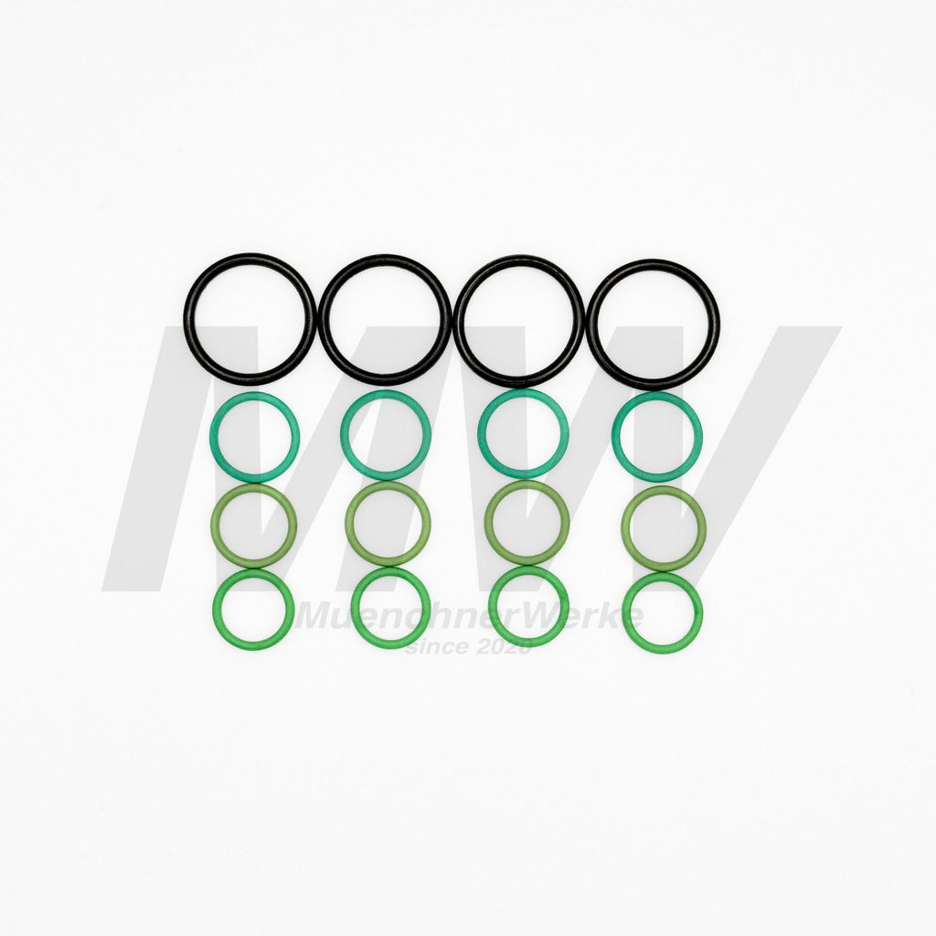 MuenchnerWerke MW Magnetventil O-Ring Set mit 16 Dichtringen für die SMG II Hydraulikeinheit, passend für BMW E46 M3 und M3 CSL, zur Wartung und Instandsetzung aller vier Magnetventile.