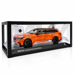 MuenchnerWerke Original BMW M5 Touring G99 Performance Parts model car in orange, genuine BMW 1:18 scale collectible miniature, part number 80435B6CBE8.