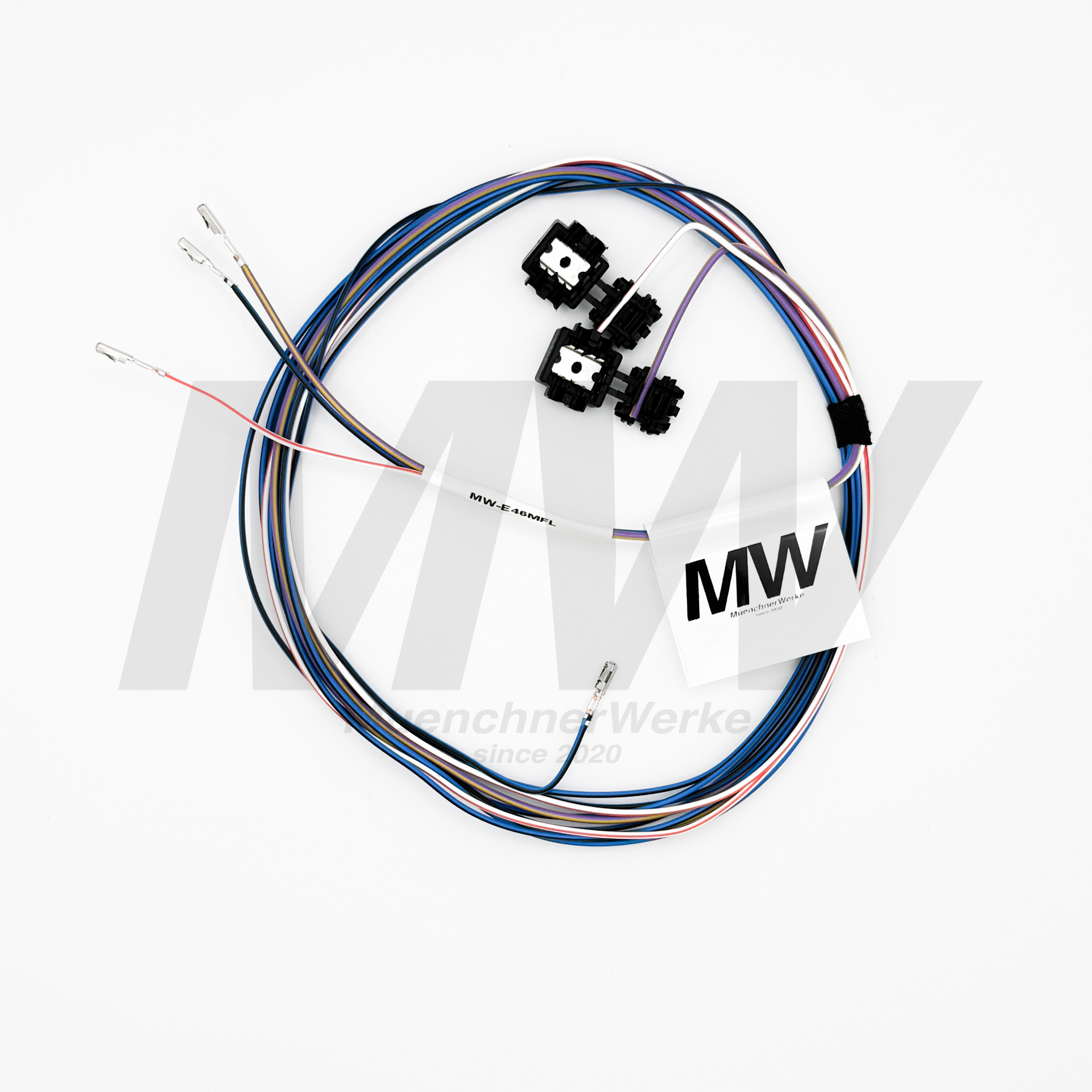 MuenchnerWerke MW Tempomat und MFL Nachrüstkabelbaum passend für BMW E46 mit N42, M54, M47 u. M57 Motor