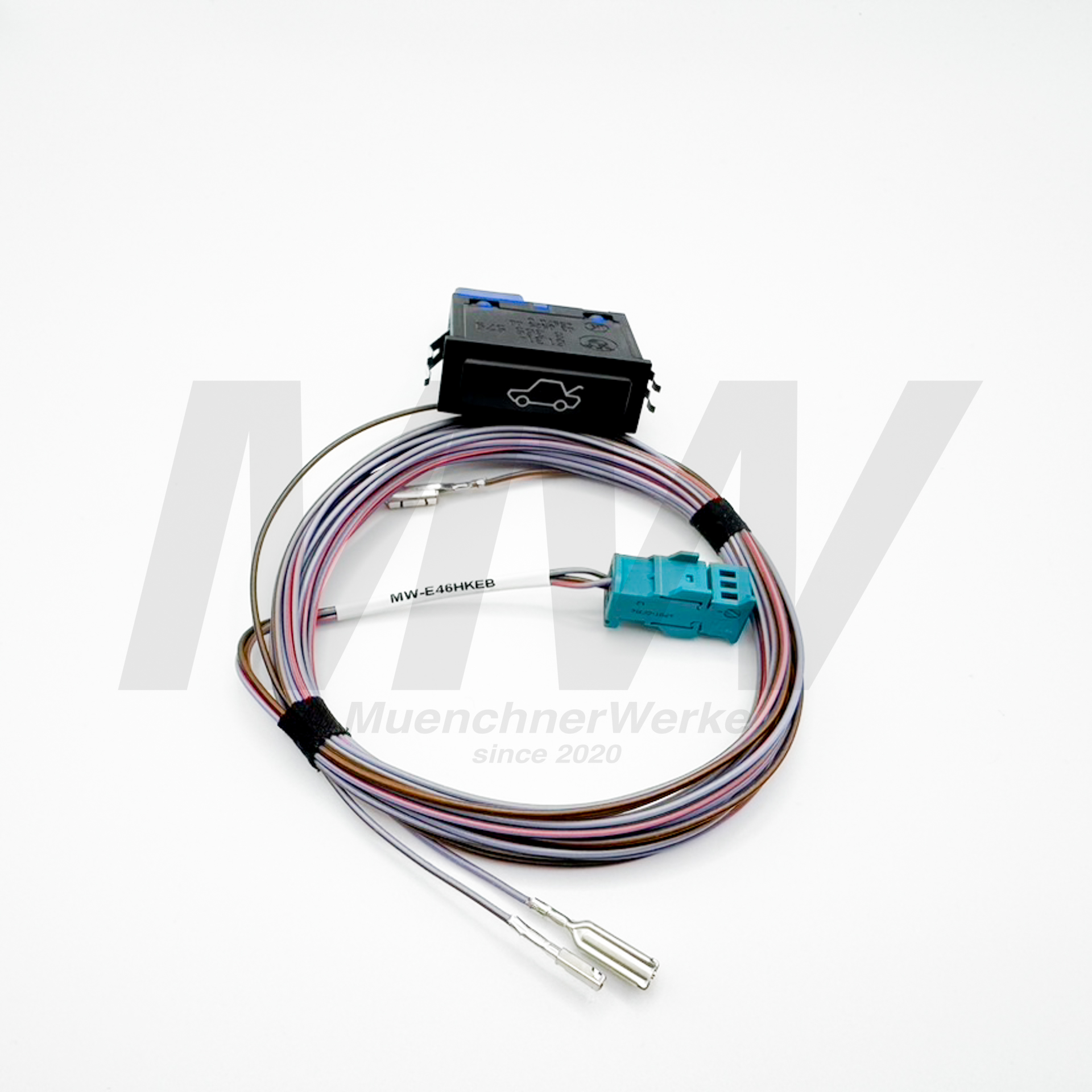 MW Heckklappenentriegelung Kabelsatz u. Taster beleuchtet passend für BMW E46 inkl. M3 u. CSL